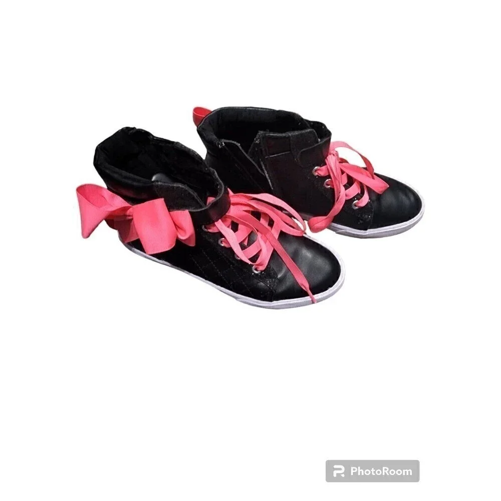 Jojo Siwa Shoe Youth Girls' Black Pink High Top Fashion Sneakers